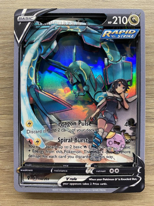 Shadowbox Pokemon Rayquaza V Evolving Skies Art 3D Card 100% Handmade Diorama
