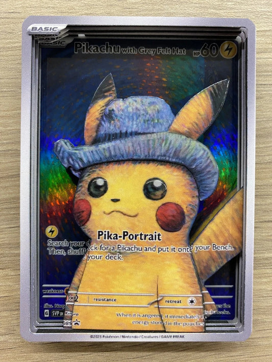 3D Card Shadowbox Pokemon Pikachu Van Gogh Promo Art 100% Handmade Diorama