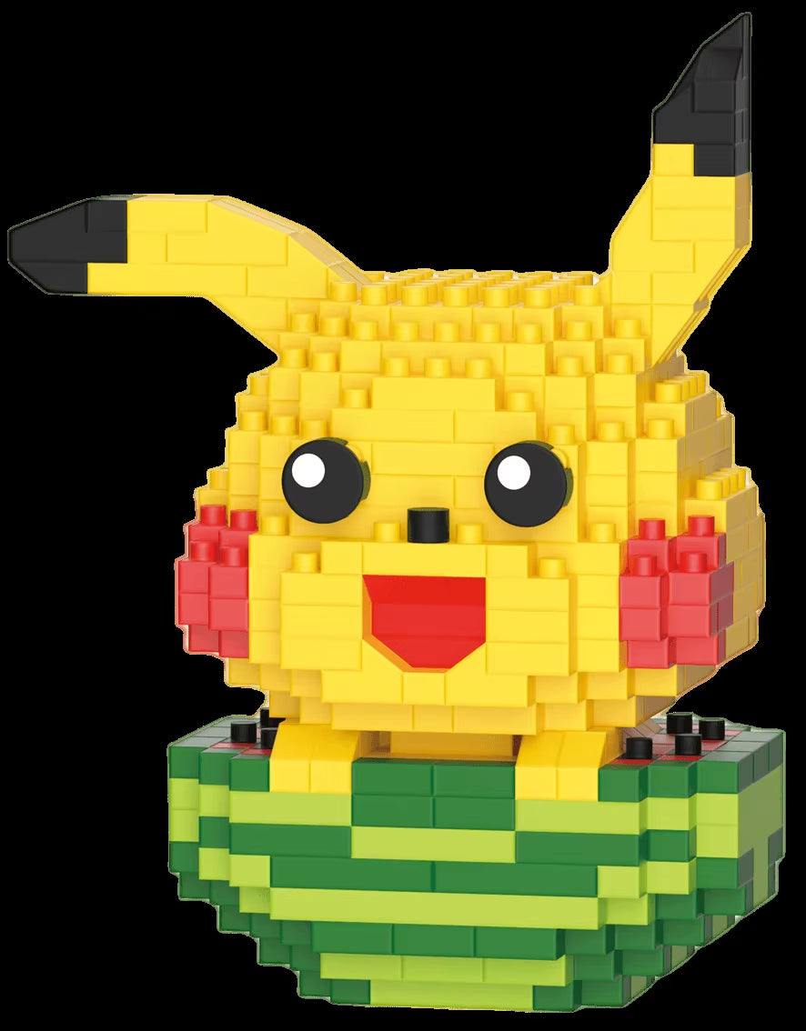 DIY Pokemon Blocks Small Cartoon Mini Building Block Pikachu Charizard Eevee Mewtwo Anime Assemble Action Model Dolls Toys