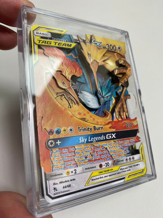 3D Card Shadowbox Pokemon Moltres Zapdos Articuno GX Hidden Fates Art 100% Handmade Diorama