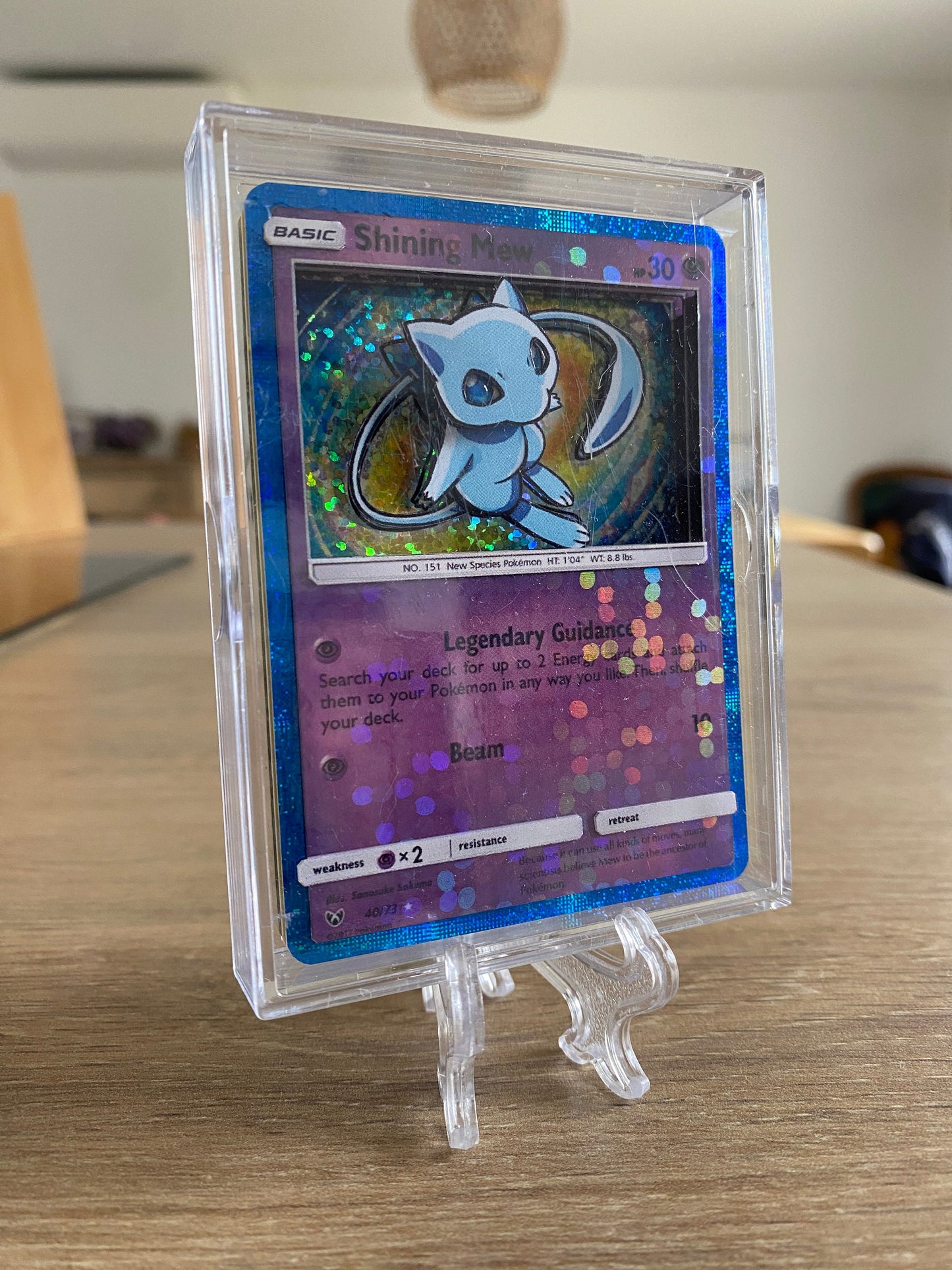 Shadowbox Pokemon Shining Mew Shining Legends 3D Card 40 / 73 Art 100% Handmade Diorama