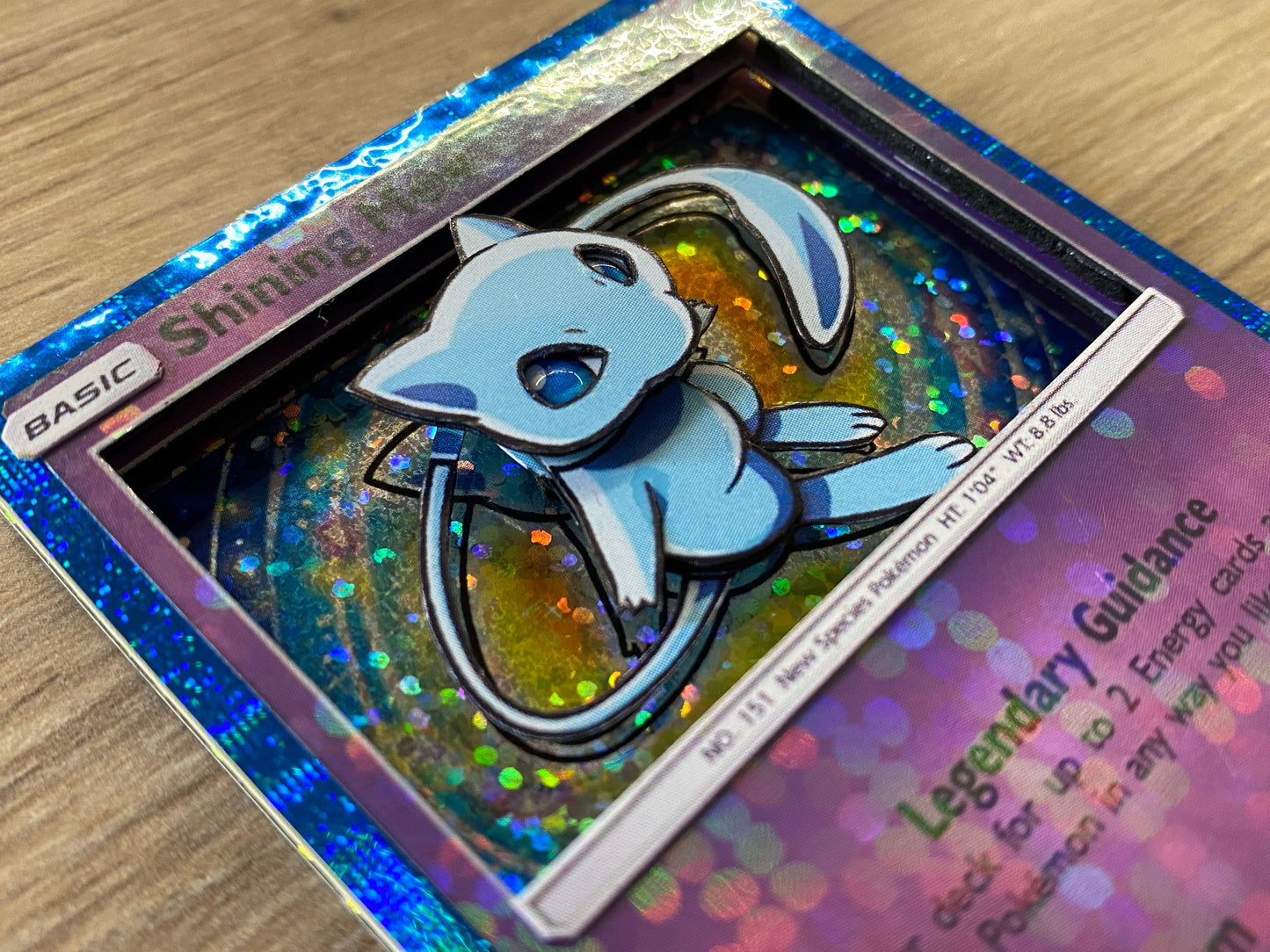 Shadowbox Pokemon Shining Mew Shining Legends 3D Card 40 / 73 Art 100% Handmade Diorama