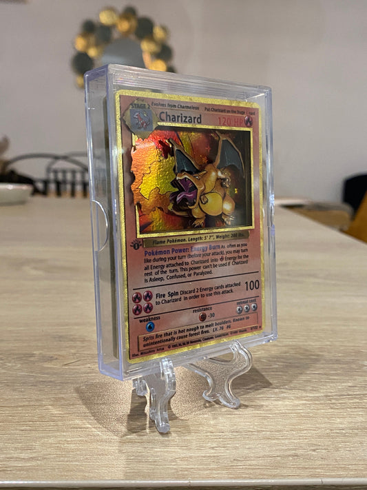 Shadowbox Pokemon Charizard 1 St Base 4 / 102 Art 100% Handmade Diorama 3D Card
