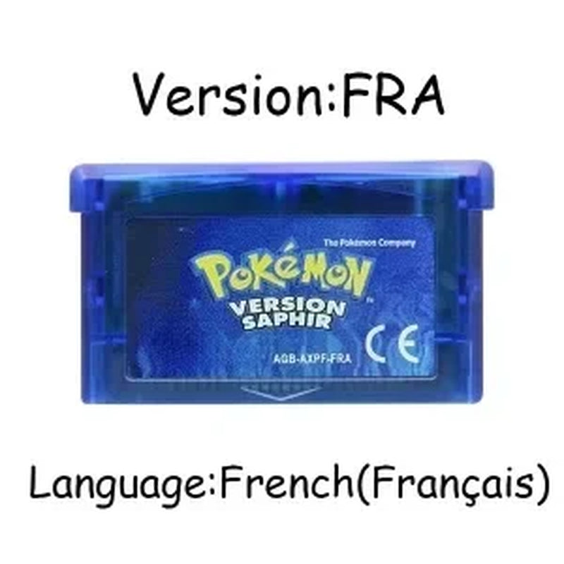 GBA Game Pokemon Series 32 Bit Video Game Cartridge Console Card Pokemon Emerald Firered Leafgreen Ruby Sapphire Multi-Language