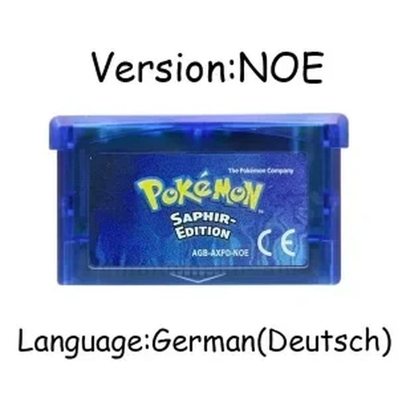 GBA Game Pokemon Series 32 Bit Video Game Cartridge Console Card Pokemon Emerald Firered Leafgreen Ruby Sapphire Multi-Language