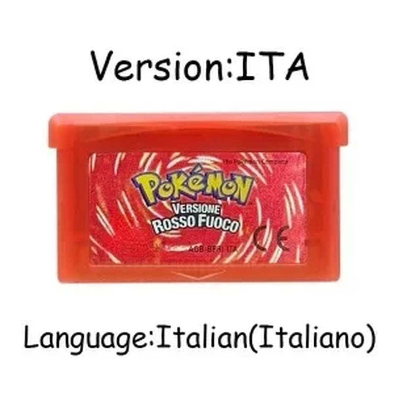 GBA Game Pokemon Series 32 Bit Video Game Cartridge Console Card Pokemon Emerald Firered Leafgreen Ruby Sapphire Multi-Language