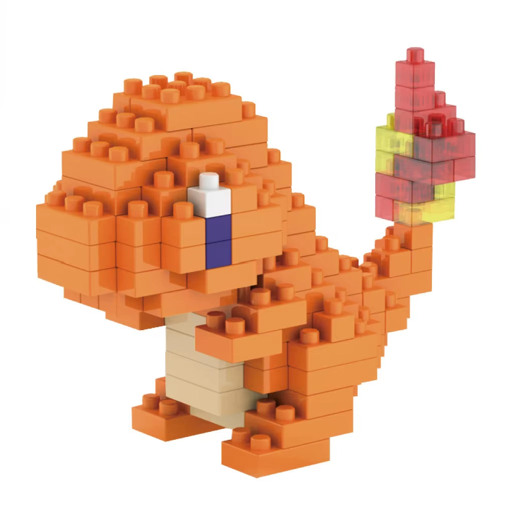 DIY Pokemon Blocks Small Cartoon Mini Building Block Pikachu Charizard Eevee Mewtwo Anime Assemble Action Model Dolls Toys