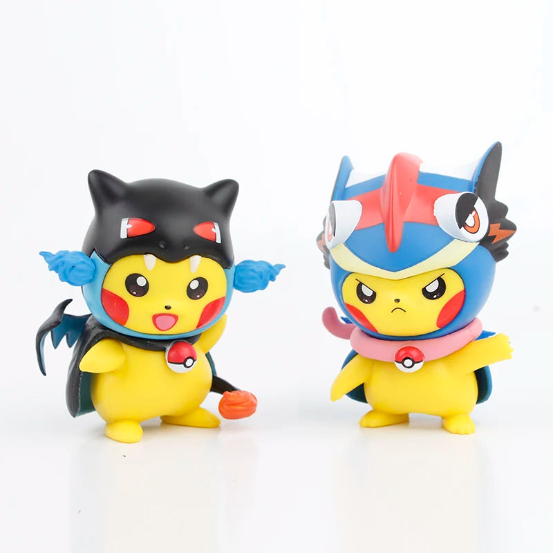 New 6Pcs/Set Pokemon Pikachu as Charizard Mew Figure Toys 7Cm