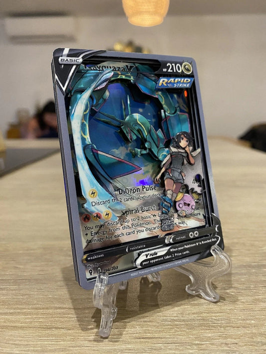 Shadowbox Pokemon Rayquaza V Evolving Skies Art 3D Card 100% Handmade Diorama