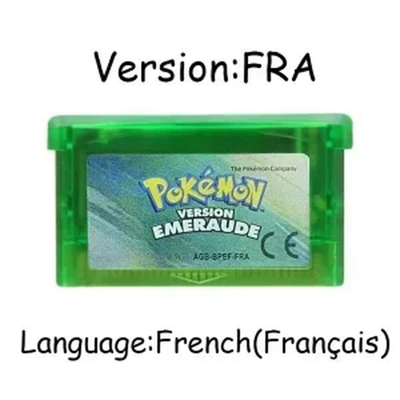 GBA Game Pokemon Series 32 Bit Video Game Cartridge Console Card Pokemon Emerald Firered Leafgreen Ruby Sapphire Multi-Language