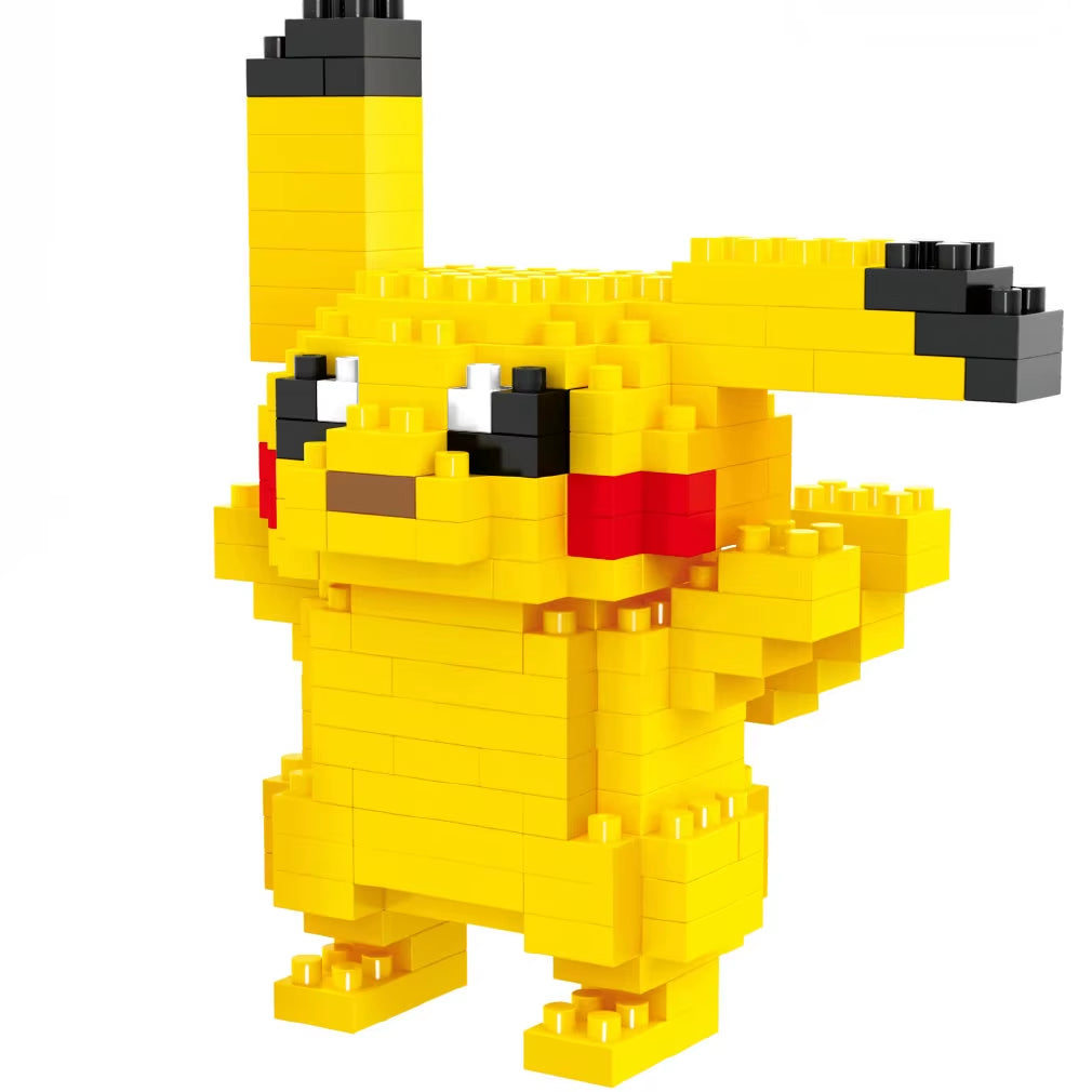 DIY Pokemon Blocks Small Cartoon Mini Building Block Pikachu Charizard Eevee Mewtwo Anime Assemble Action Model Dolls Toys