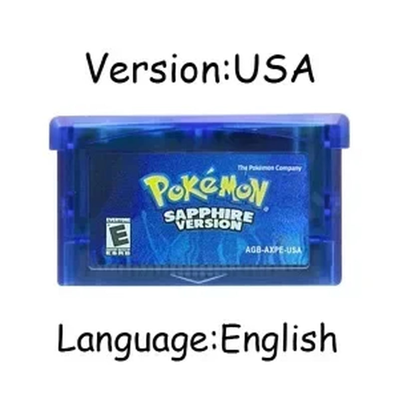 GBA Game Pokemon Series 32 Bit Video Game Cartridge Console Card Pokemon Emerald Firered Leafgreen Ruby Sapphire Multi-Language