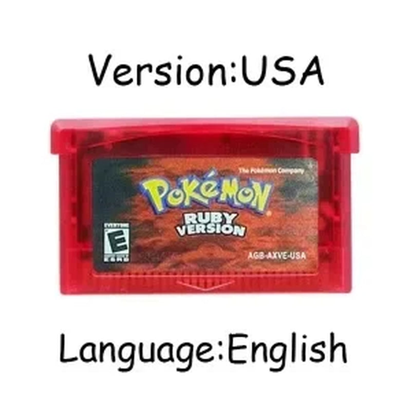 GBA Game Pokemon Series 32 Bit Video Game Cartridge Console Card Pokemon Emerald Firered Leafgreen Ruby Sapphire Multi-Language