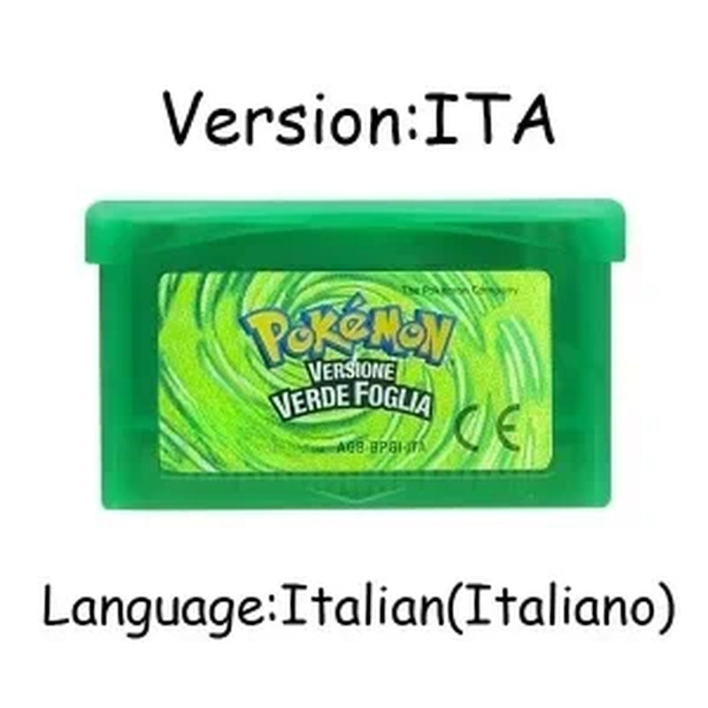 GBA Game Pokemon Series 32 Bit Video Game Cartridge Console Card Pokemon Emerald Firered Leafgreen Ruby Sapphire Multi-Language
