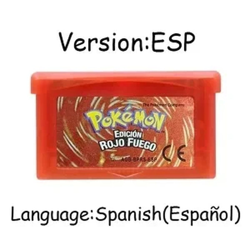 GBA Game Pokemon Series 32 Bit Video Game Cartridge Console Card Pokemon Emerald Firered Leafgreen Ruby Sapphire Multi-Language