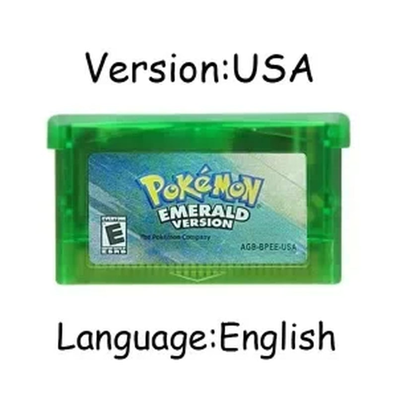 GBA Game Pokemon Series 32 Bit Video Game Cartridge Console Card Pokemon Emerald Firered Leafgreen Ruby Sapphire Multi-Language