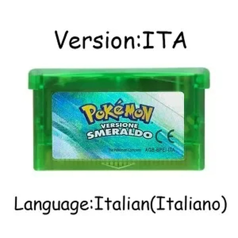 GBA Game Pokemon Series 32 Bit Video Game Cartridge Console Card Pokemon Emerald Firered Leafgreen Ruby Sapphire Multi-Language