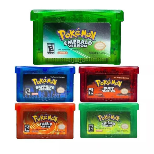 GBA Game Boy Advance Pokémon Video Game Cartridges - Emerald FireRed Leafgreen Ruby Sapphire