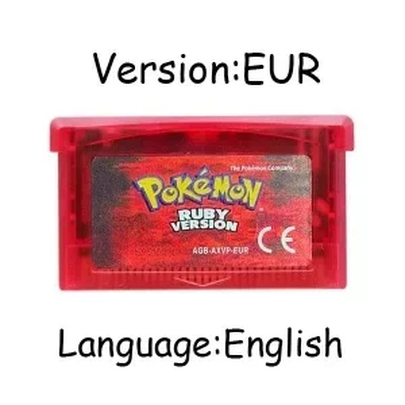 GBA Game Pokemon Series 32 Bit Video Game Cartridge Console Card Pokemon Emerald Firered Leafgreen Ruby Sapphire Multi-Language