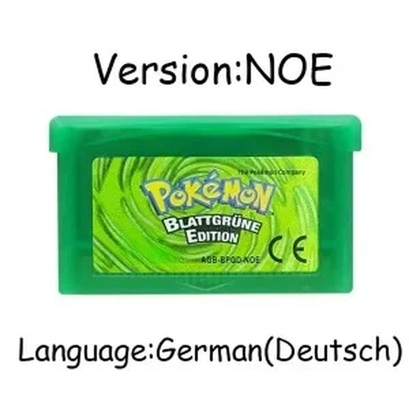 GBA Game Pokemon Series 32 Bit Video Game Cartridge Console Card Pokemon Emerald Firered Leafgreen Ruby Sapphire Multi-Language