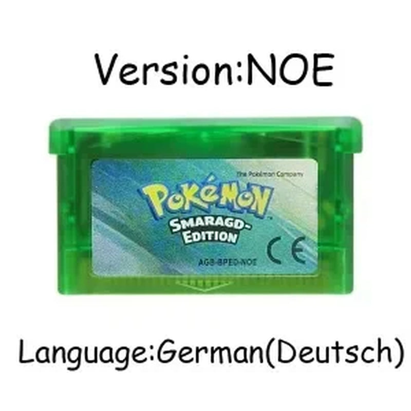 GBA Game Pokemon Series 32 Bit Video Game Cartridge Console Card Pokemon Emerald Firered Leafgreen Ruby Sapphire Multi-Language