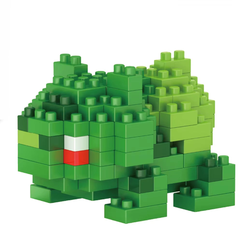 DIY Pokemon Blocks Small Cartoon Mini Building Block Pikachu Charizard Eevee Mewtwo Anime Assemble Action Model Dolls Toys