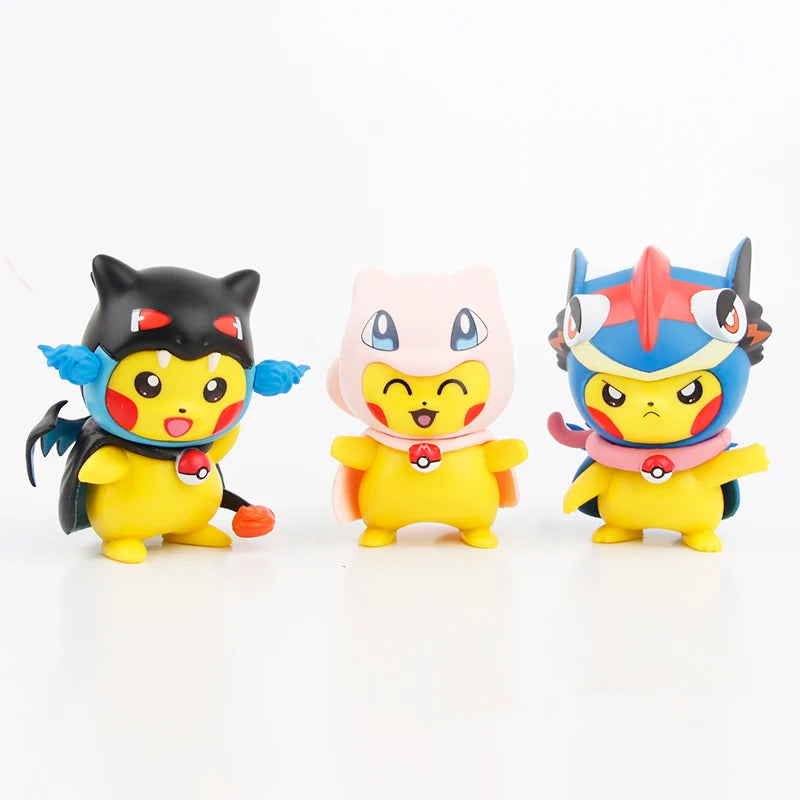 New 6Pcs/Set Pokemon Pikachu as Charizard Mew Figure Toys 7Cm