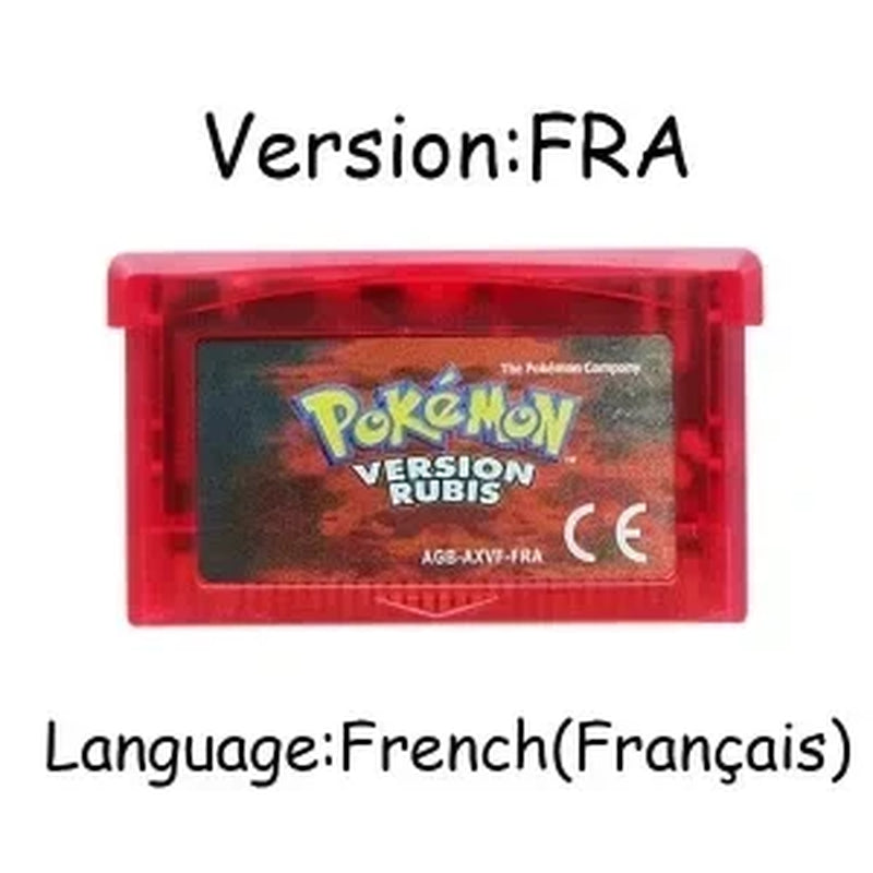 GBA Game Pokemon Series 32 Bit Video Game Cartridge Console Card Pokemon Emerald Firered Leafgreen Ruby Sapphire Multi-Language