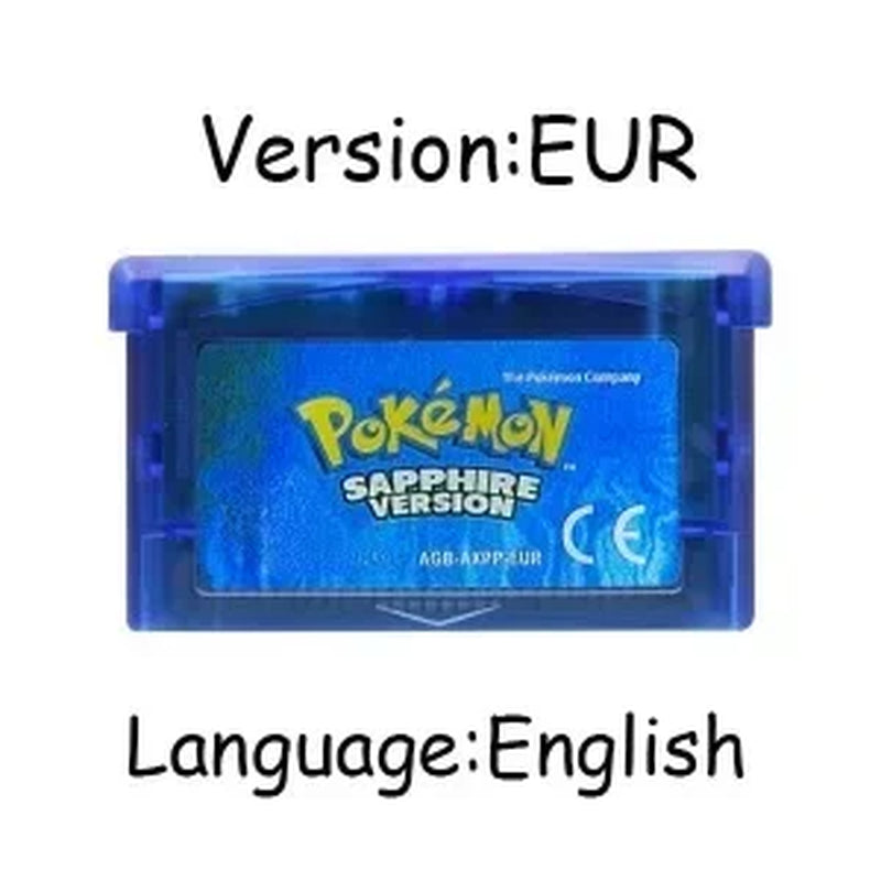 GBA Game Pokemon Series 32 Bit Video Game Cartridge Console Card Pokemon Emerald Firered Leafgreen Ruby Sapphire Multi-Language