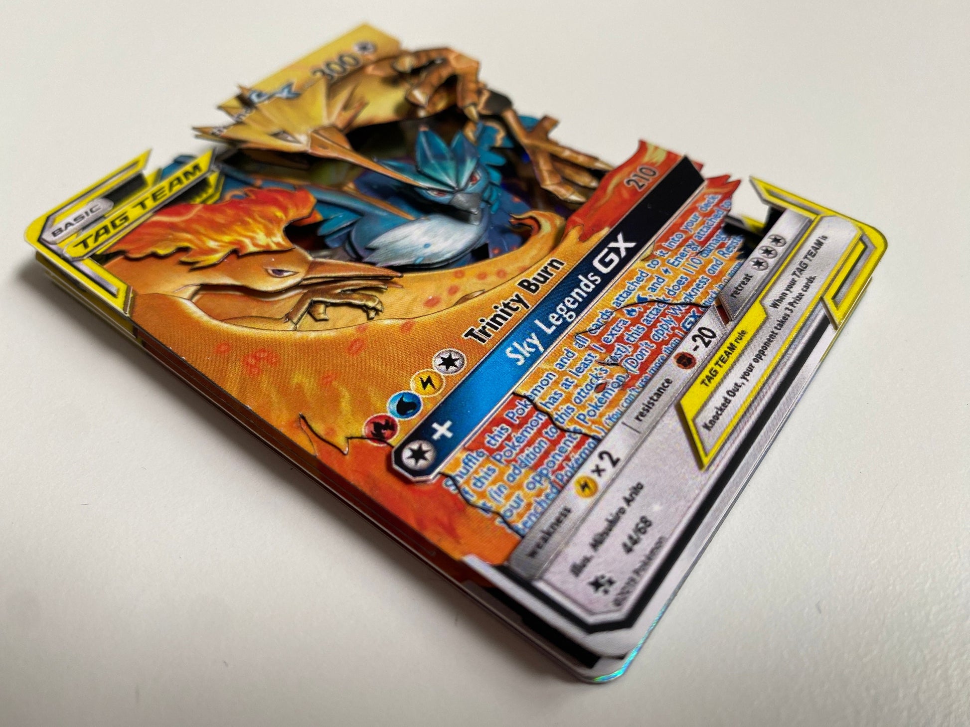 3D Card Shadowbox Pokemon Moltres Zapdos Articuno GX Hidden Fates Art 100% Handmade Diorama
