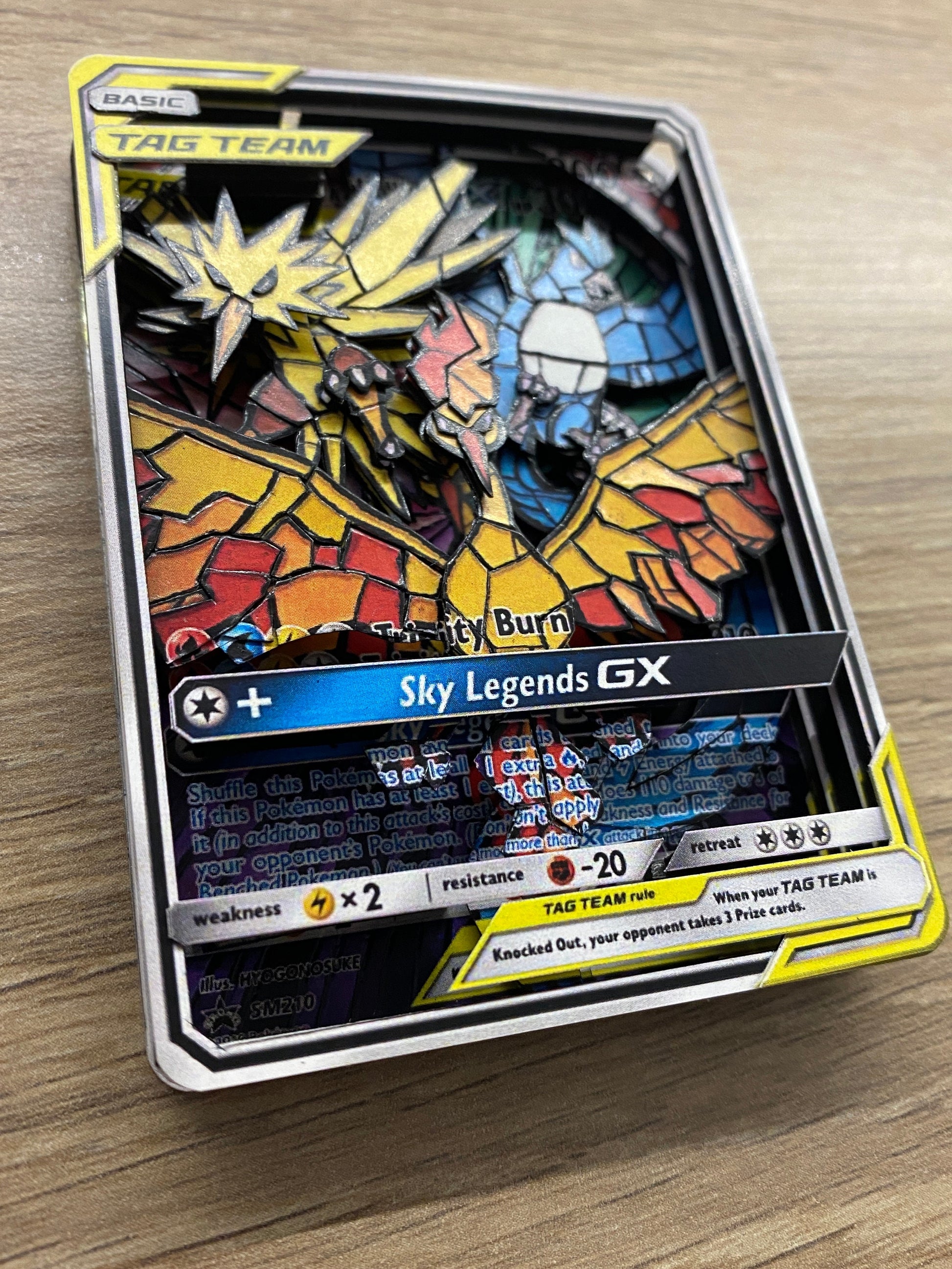 3D Shadowbox Pokemon Card Moltres, Zapdos, Articuno GX Black Star Promo Art 100% Handmade Diorama