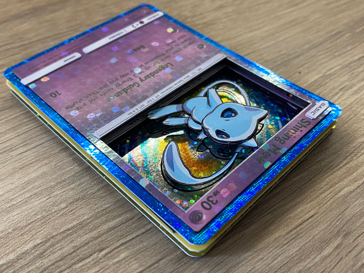 Shadowbox Pokemon Shining Mew Shining Legends 3D Card 40 / 73 Art 100% Handmade Diorama