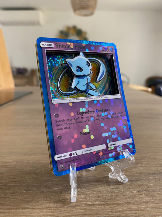 Shadowbox Pokemon Shining Mew Shining Legends 3D Card 40 / 73 Art 100% Handmade Diorama
